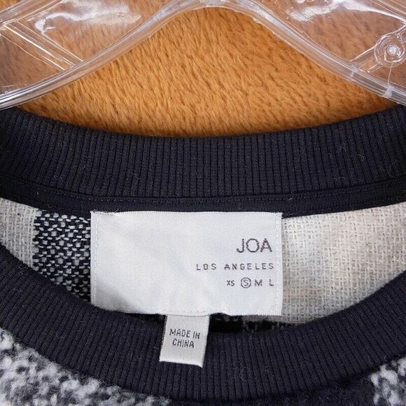 JOA LOS ANGELES Womens Sweater Small Black White Gingham Plaid Wool Revolve - Picture 2 of 7